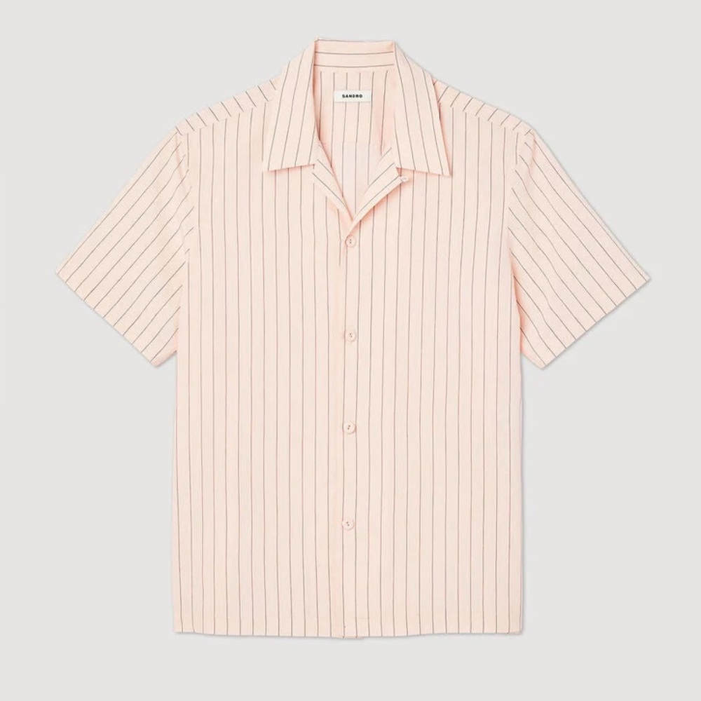 NWT Sandro Paris Vita Striped Button Down Shirt Size XL